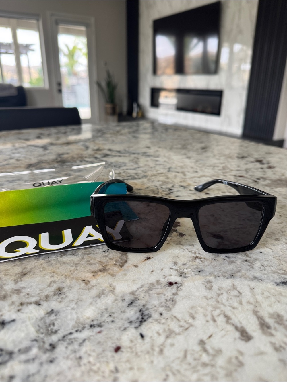 Quay Black Square Sunglasses fast lane